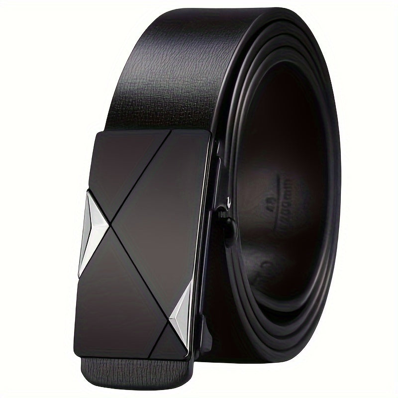 Kalsten | Men’s Genuine Leather Belt with Automatic Buckle – Classic Adjustable Cowhide Waist Belt