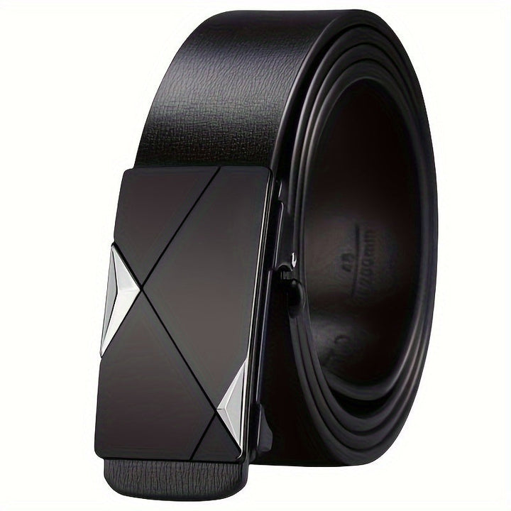 Kalsten | Men’s Genuine Leather Belt with Automatic Buckle – Classic Adjustable Cowhide Waist Belt