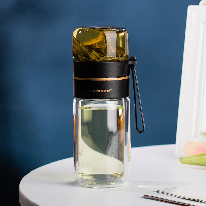 Skanto | Double-Walled Glass Bottle with Tea Filter and Infuser