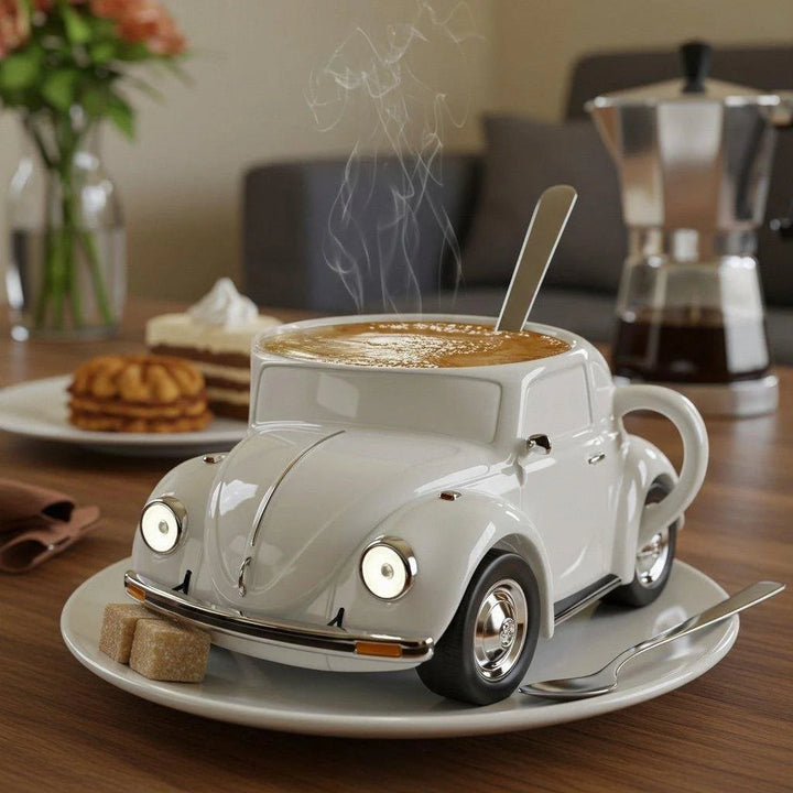 Kalsten | RetroCar Ceramic Coffee Mug – Unique 3D Design for Coffee & Tea