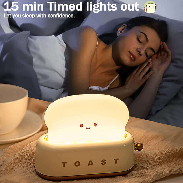Creative LED Bread Maker Night Light USB Charging Dimming Toast Lamp Bedroom Children Timing Sleeping Lamps Funny Light | Kalsten