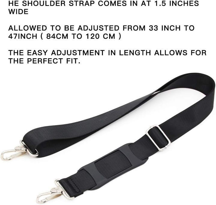 Kalsten | 47 inch bag replacement shoulder strap | Padded & Adjustable - Perfect for travel bags, laptop bags, briefcases, camera bags, messenger bags, diaper bags & more (Black)
