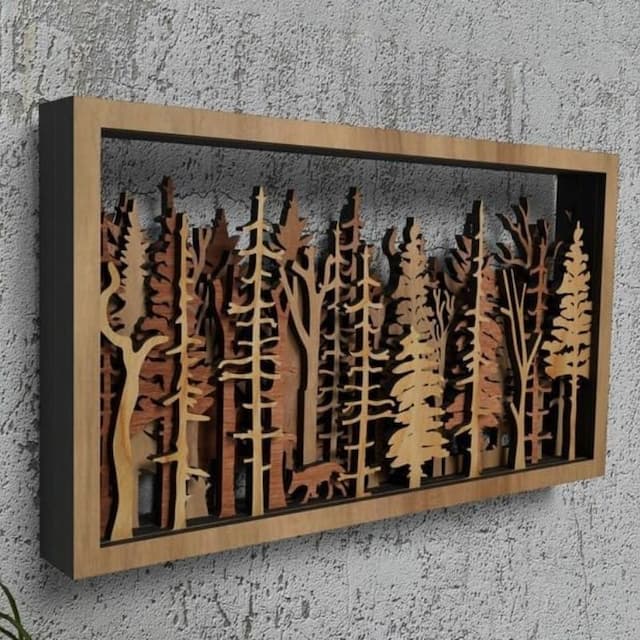 Kalsten | Wall Decor - WoodForrest 3D - Enchanting Forest Scene - Fox & Tree Shadow