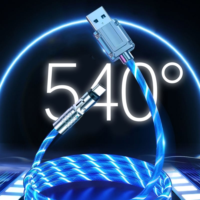 Kalsten | Magnetic Charging Cable | 540° Rotating Connector | Fast Charge with LED Glow