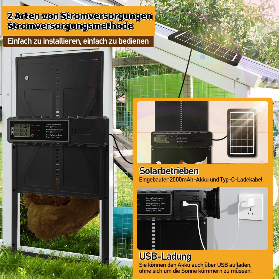 Electric Chicken Coop Door Solar with LED Display and Remote Control | Kalsten
