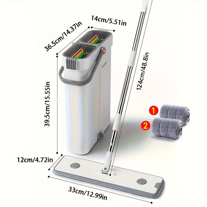 Mop set with bucket | 33 cm or 40 cm flat mop | Kalsten
