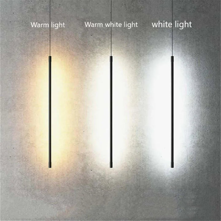 Slim Black Metal Pendant Bedroom Lamp Kalsten