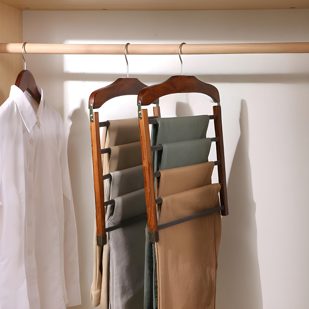 Wooden Clothes Hanger Space Saving with Sturdy Metal Hook | Kalsten