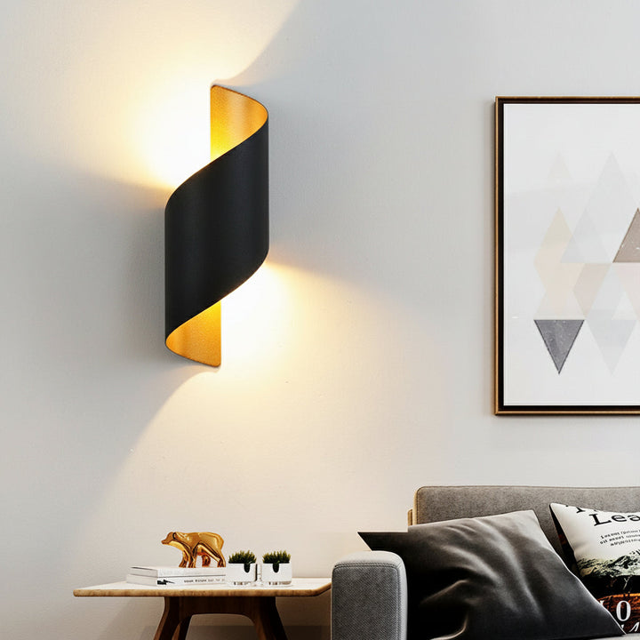 Spiral LED Wall Sconce – Waterproof Aluminum Two-Way Light 10W (Indoor/Outdoor) | Kalsten