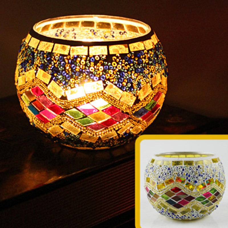 Brehn | European Retro Glass Mosaic Tealight Holder