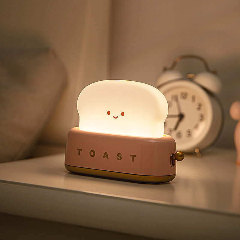 Creative LED Bread Maker Night Light USB Charging Dimming Toast Lamp Bedroom Children Timing Sleeping Lamps Funny Light | Kalsten