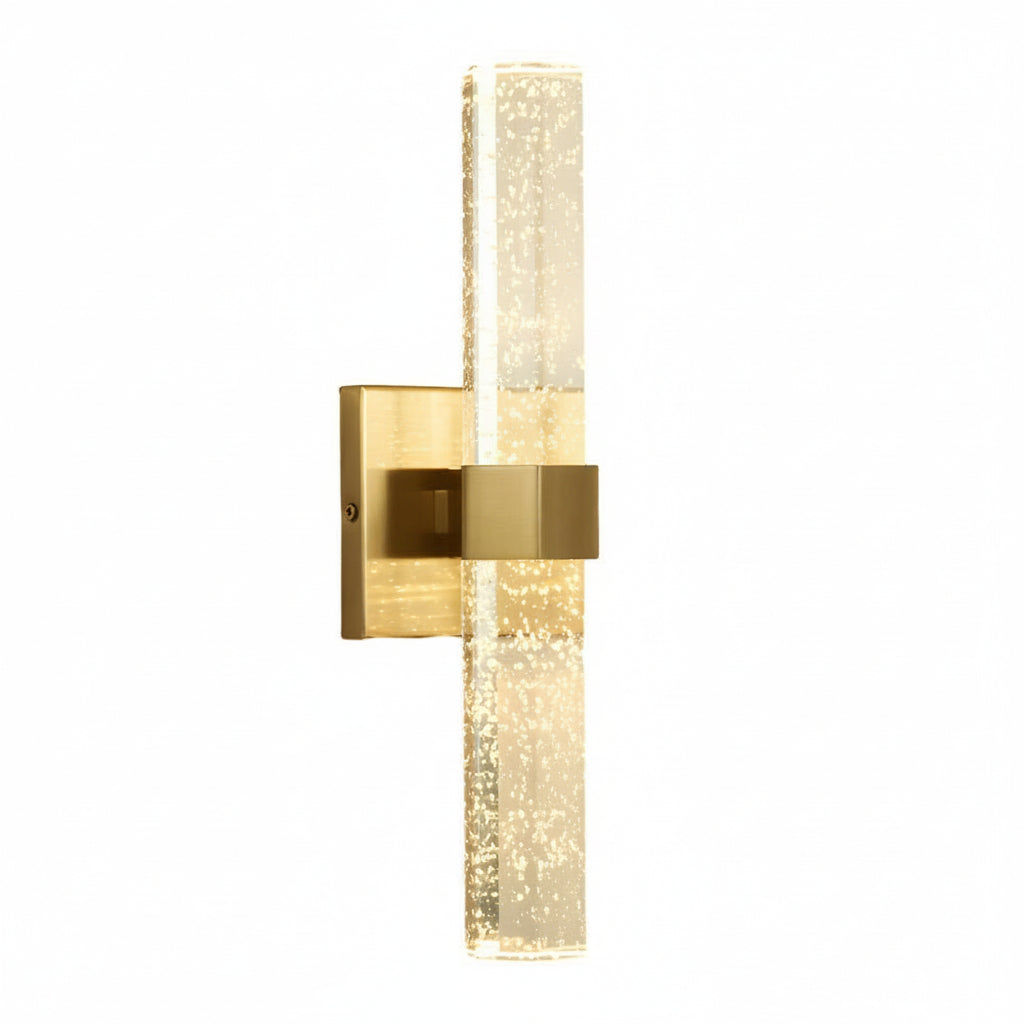 Crystal Wall Sconce Bubble Cylinder Gold LED 40cm / 16in Up Down Hallway Light | Kalsten