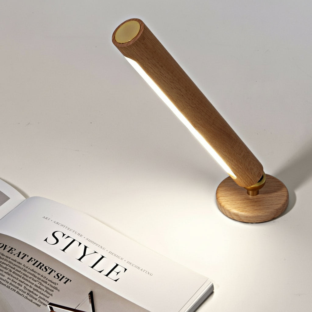 LED Night Light Wall Sconce – 360° Rotating Wooden Magnetic USB Rechargeable (21cm / 8.3in) | Kalsten