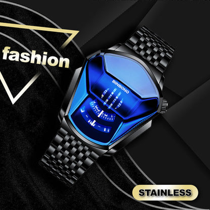 Men's quartz watch in diamond style
