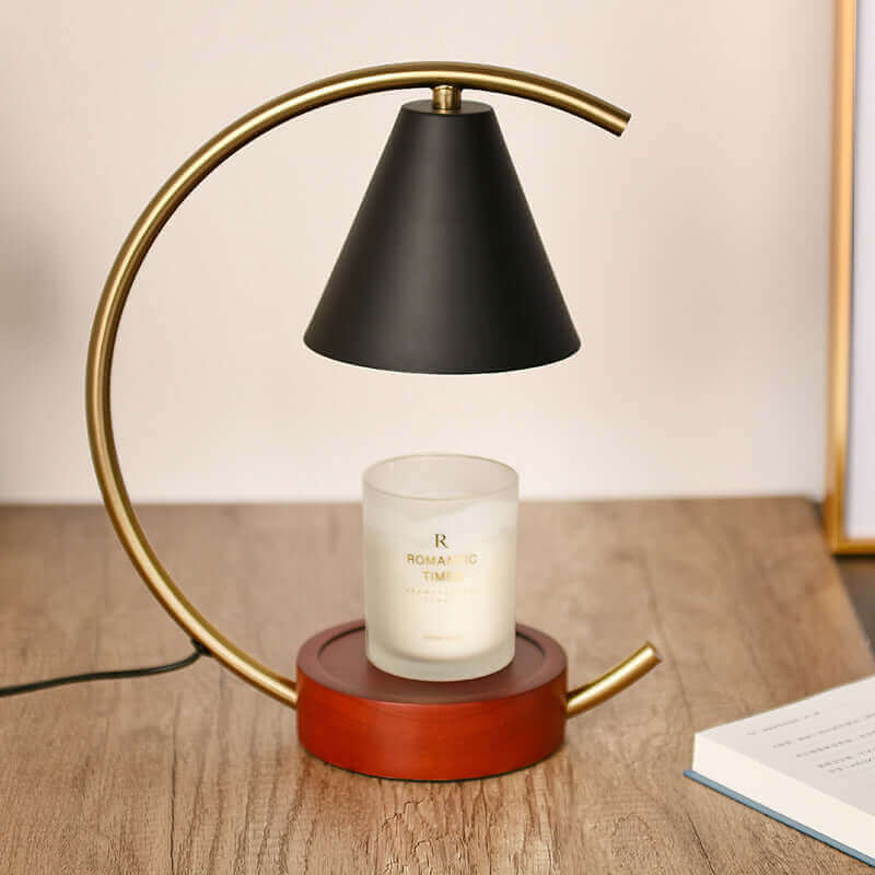 Wooden Base Fused Candle Lamp Bedroom | Kalsten