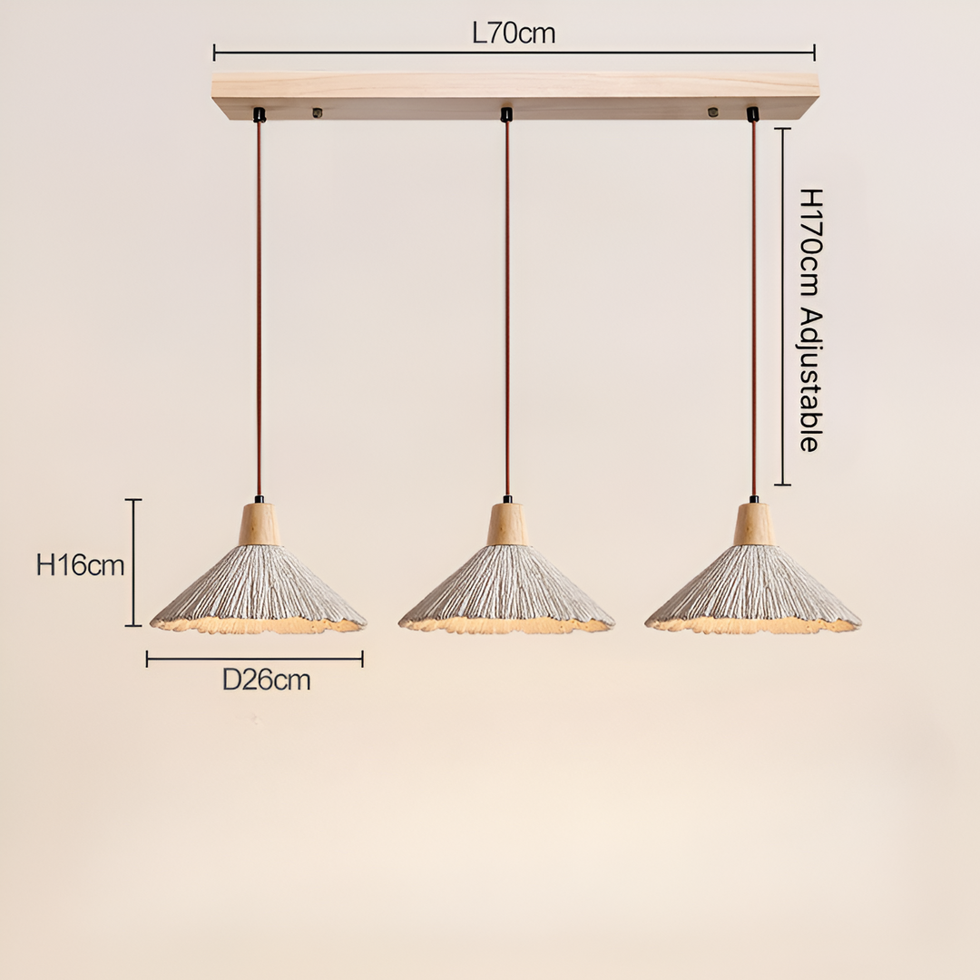 Pendant Light Cement 13.8 in Cream Dining Room Kitchen Island Hanging Ceiling Minimalist Wabi Sabi Rustic Fixture | Kalsten