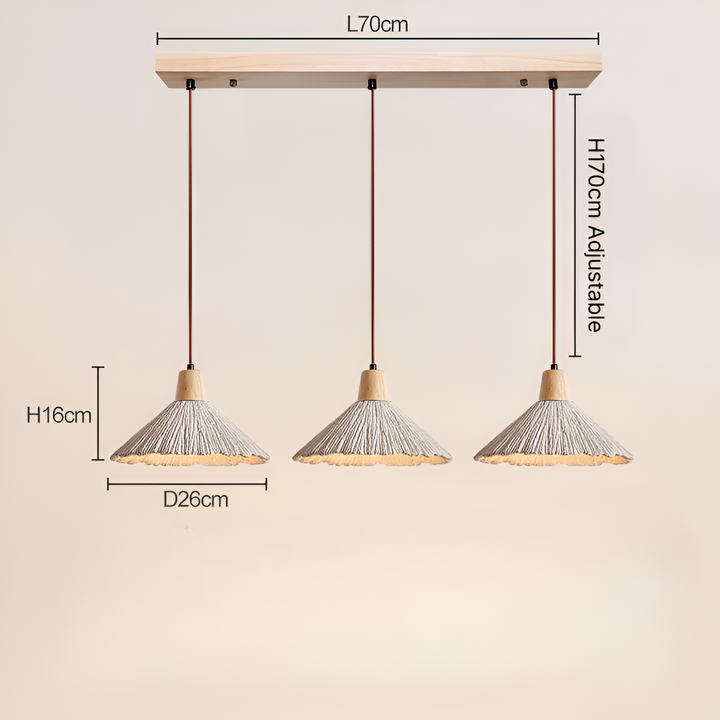 Pendant Light Cement 13.8 in Cream Dining Room Kitchen Island Hanging Ceiling Minimalist Wabi Sabi Rustic Fixture | Kalsten