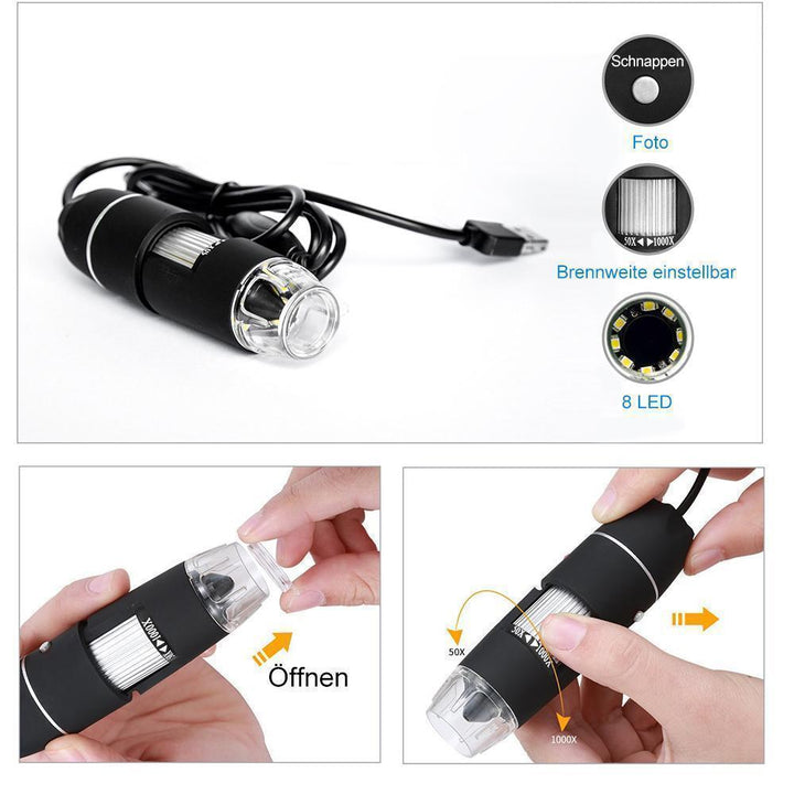 Wearable 1000X Zoom 1080p Microscope Camera | Kalsten