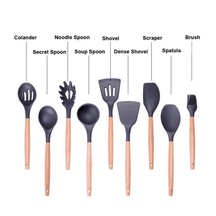 9 Pcs Silicone Kitchen Utensils Set | Kalsten