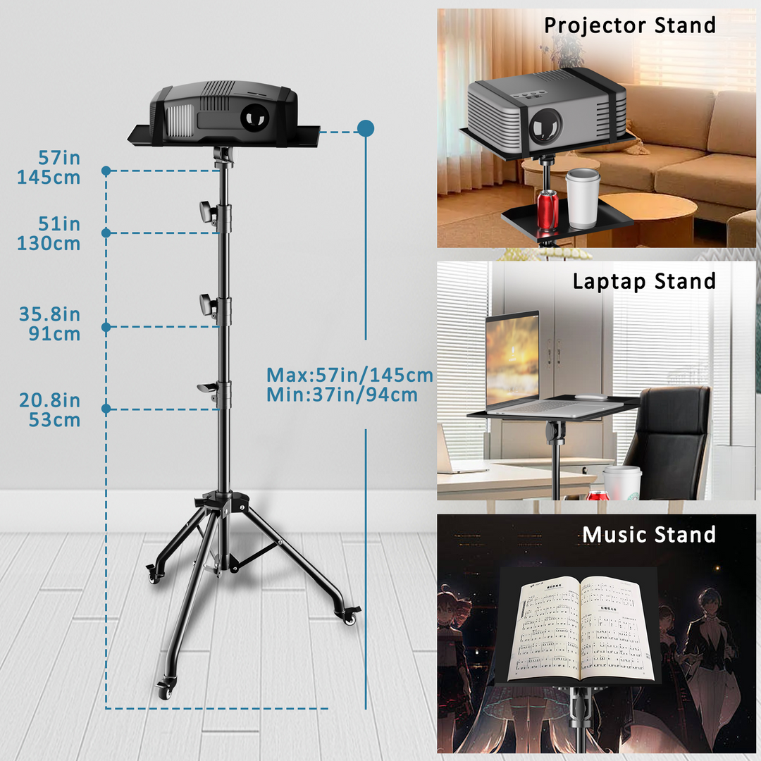 Adjustable Folding Laptop Table Stand with detachable tyres and 2 Trays for Comfort everywhere Kalsten
