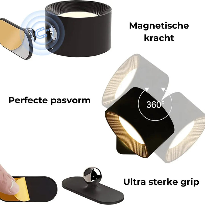 Wall lamp Rechargeable Wireless 360° | Kalsten