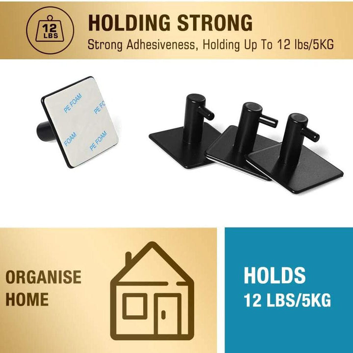 Kalsten | 4-Pack: Heavy Duty Durable 304 Stainless Steel Wall Hooks