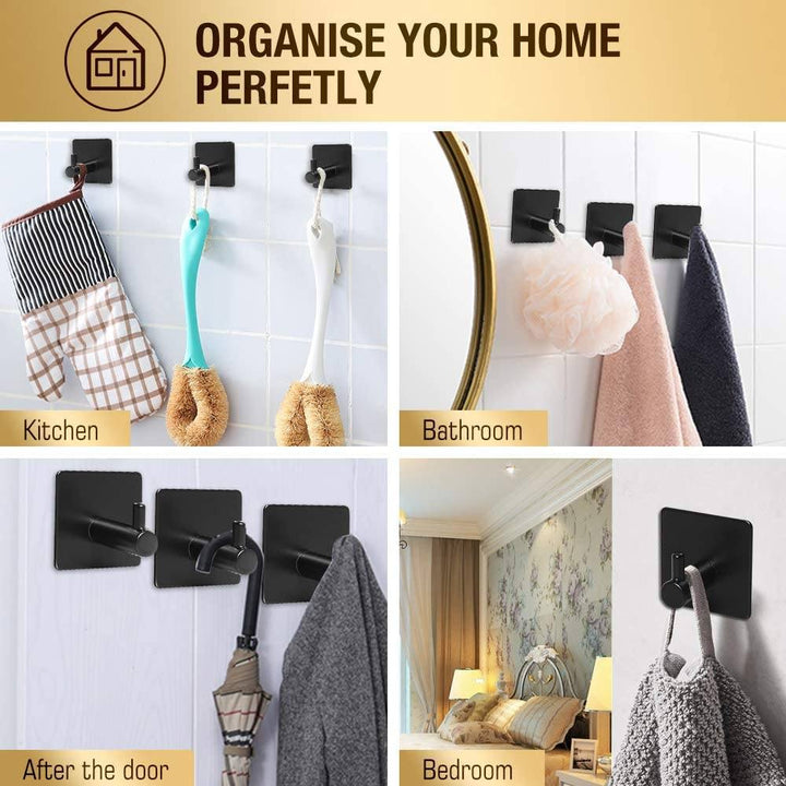 Kalsten | 4-Pack: Heavy Duty Durable 304 Stainless Steel Wall Hooks