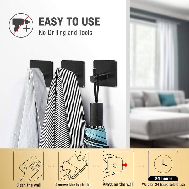 Kalsten | 4-Pack: Heavy Duty Durable 304 Stainless Steel Wall Hooks