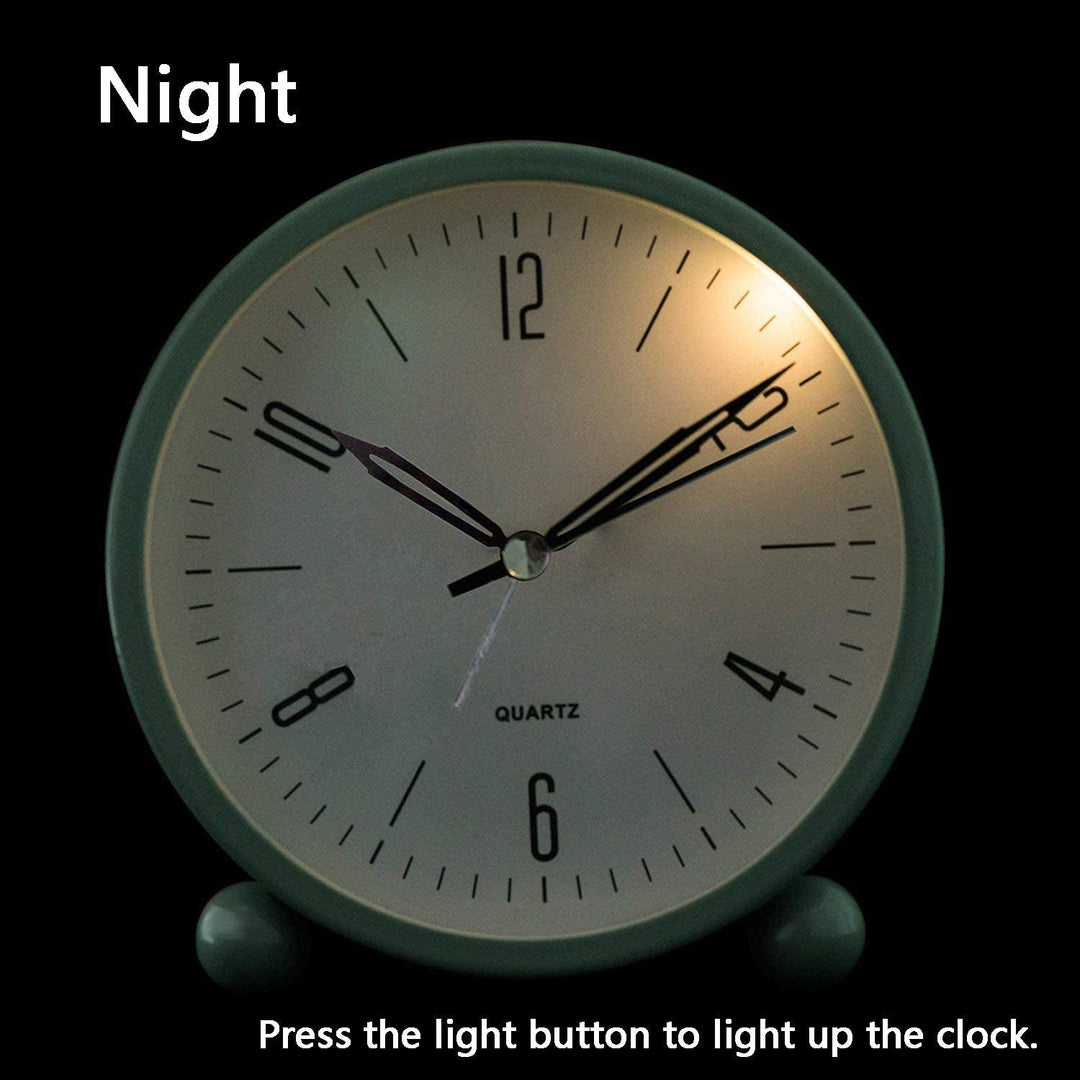 Kalsten | 4" Super Silent Non Ticking Analog Clock with Night Light