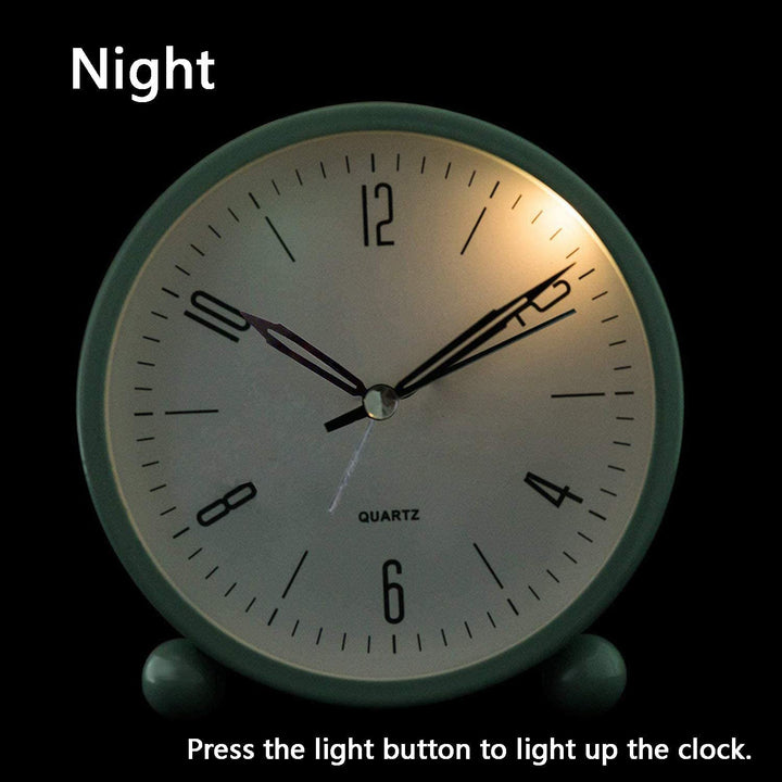 Kalsten | 4" Super Silent Non Ticking Analog Clock with Night Light