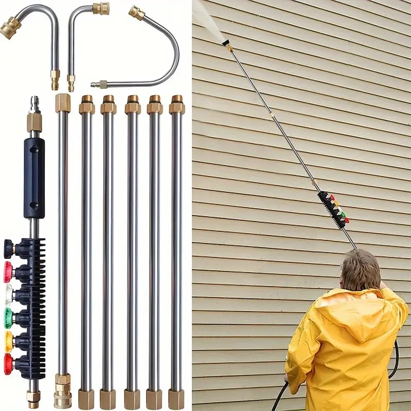 BowLift | 4000 PSI Telescoping Pressure Washer Wand Kit for Easy Gutter, Roof, and Wall Cleaning