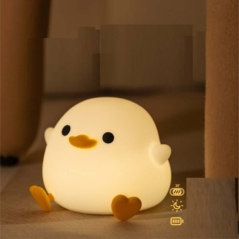 Doudou Duck Silicone Alarm Lamp Ambience Light Bedroom Bedside Lamp Usb Charging With Sleeping Night Light | Kalsten
