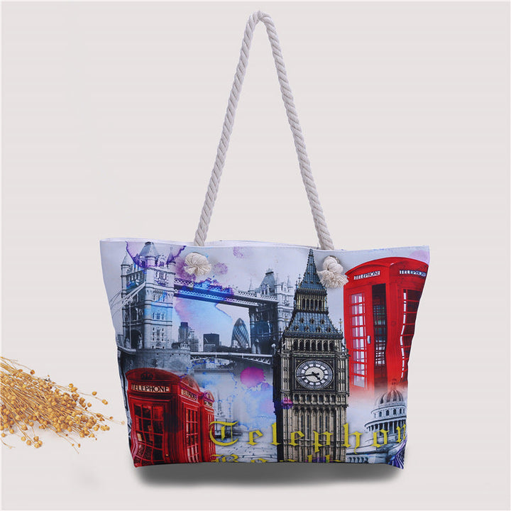 Large beach bag with nostalgic Paris motif Kalsten