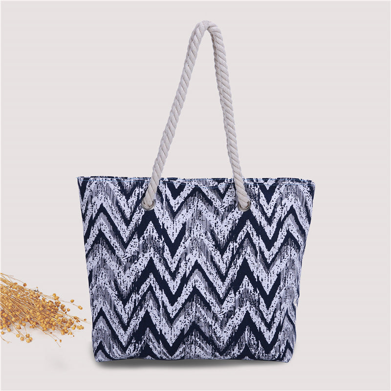 Spacious bag with maritime pattern Kalsten