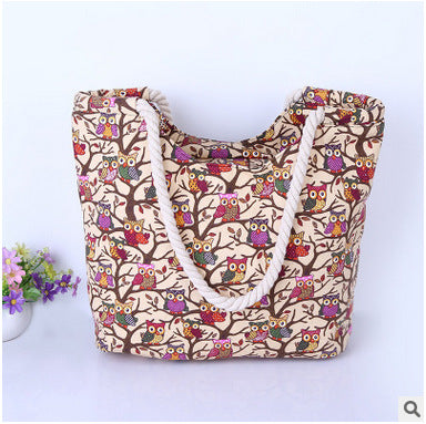 Beach bag with owl pattern Kalsten
