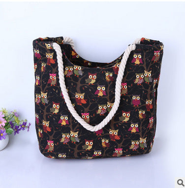 Shopping bag with stylish owl pattern Kalsten