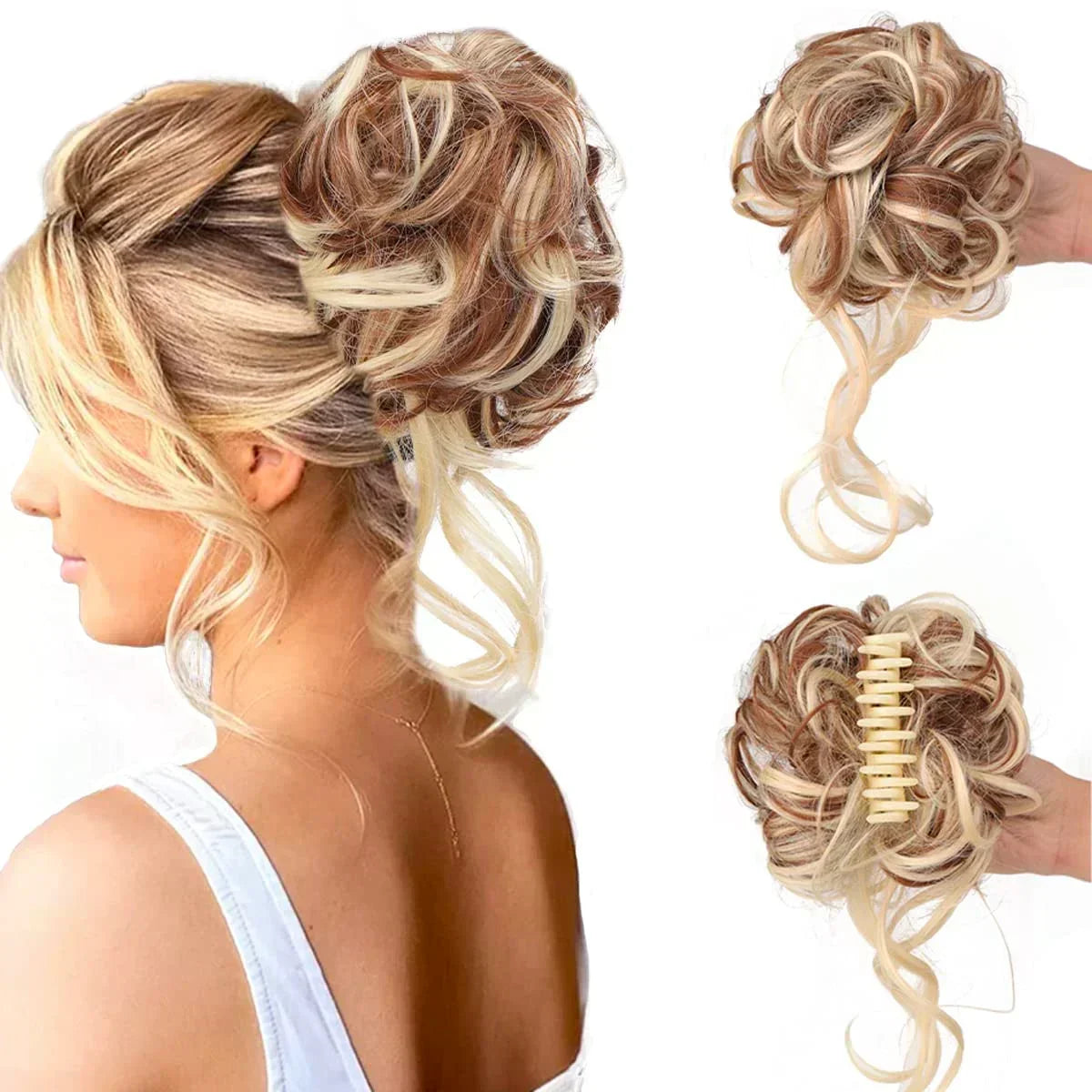 Skanto | Curly Hair Bun – Clip-in Hair Piece with Volume and Natural Look