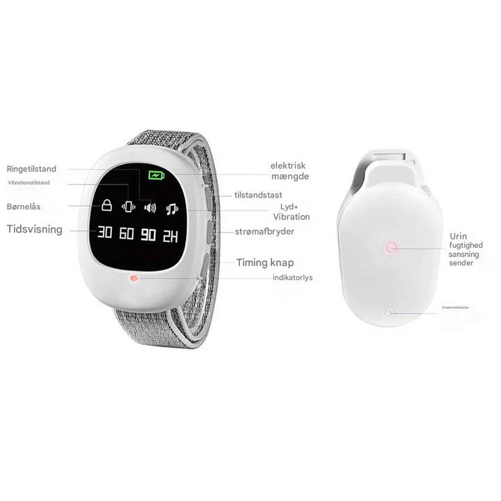 Kalsten | Wireless Bedwetting Alarm with Vibration Signal & Timer Function - USB Rechargeable