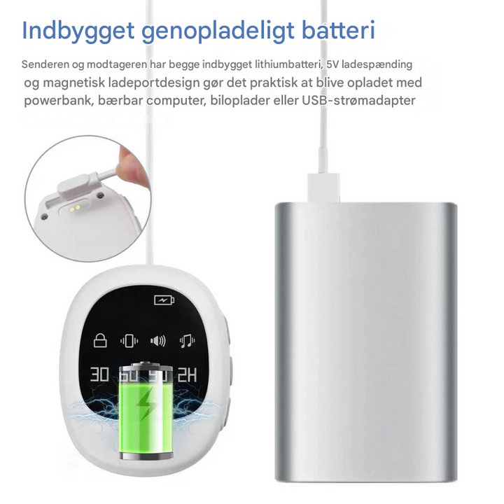 Kalsten | Wireless Bedwetting Alarm with Vibration Signal & Timer Function - USB Rechargeable