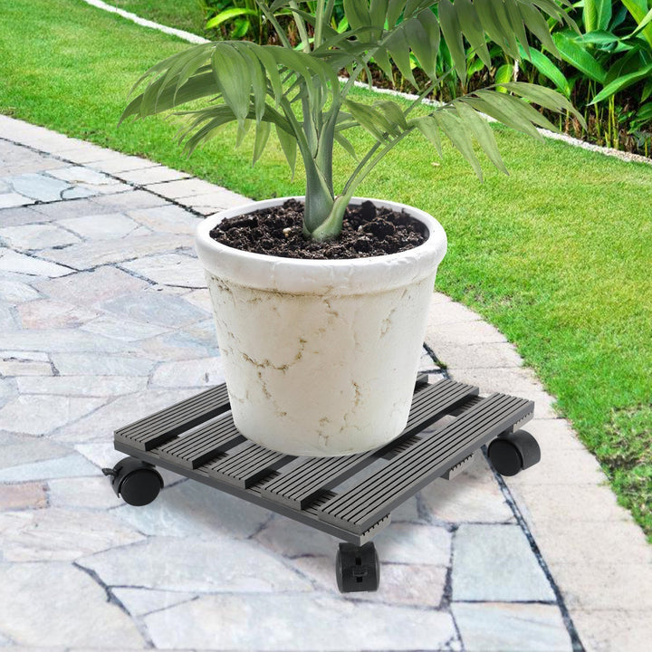 WPC Plant Roller Square with Wheels Load Capacity 80 kg | Kalsten