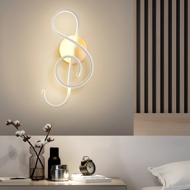 Musical Note LED Wall Sconce – Modern Artistic Music Decor Wall Lamp (Black/White) | Kalsten