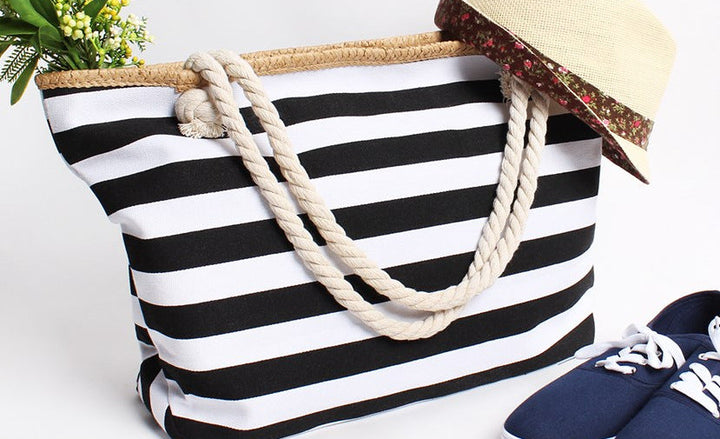 Large beach bag with maritime stripes Kalsten