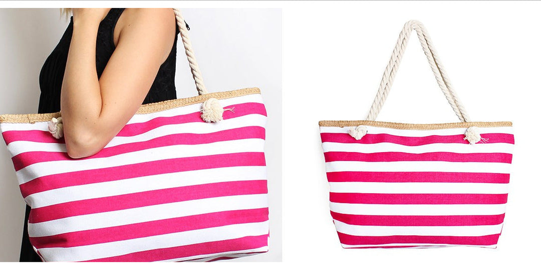 Large beach bag with maritime stripes Kalsten