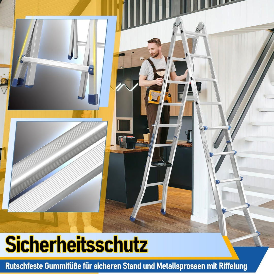 Telescopic ladder Multifunctional ladder 3 in 1 Aluminum ladder | Kalsten