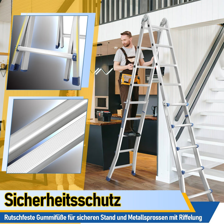 Telescopic ladder Multifunctional ladder 3 in 1 Aluminum ladder | Kalsten