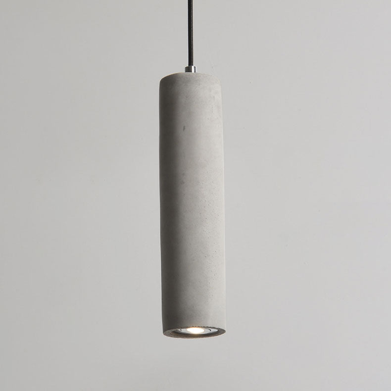 Kalsten | StoneCast Industrial Cylinder Pendant Light made of Concrete | 1 Light | Smooth or Rough Surface