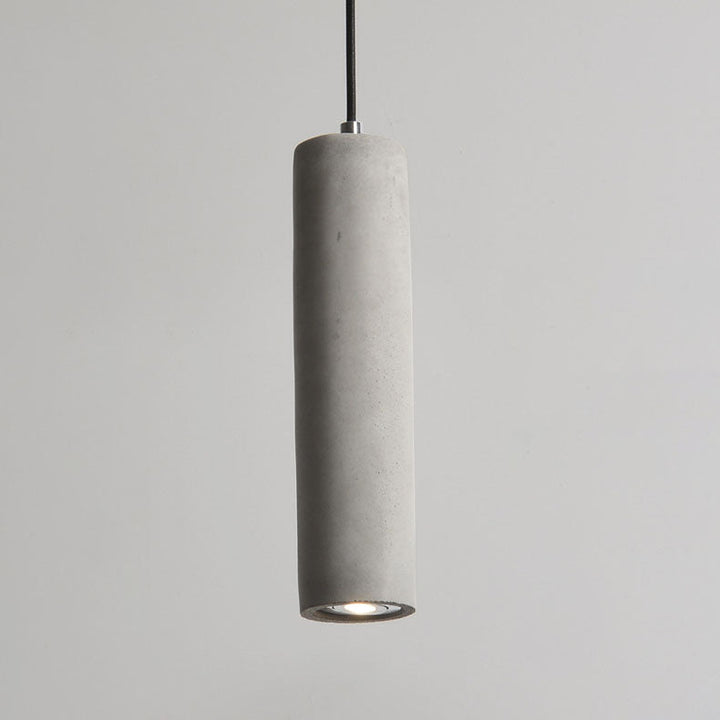Kalsten | StoneCast Industrial Cylinder Pendant Light made of Concrete | 1 Light | Smooth or Rough Surface