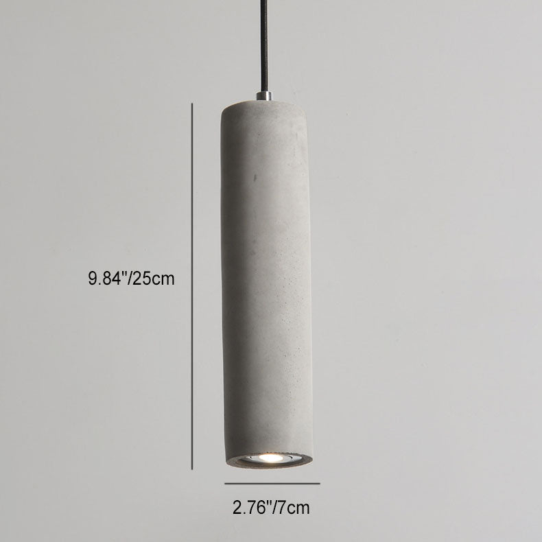 Kalsten | StoneCast Industrial Cylinder Pendant Light made of Concrete | 1 Light | Smooth or Rough Surface