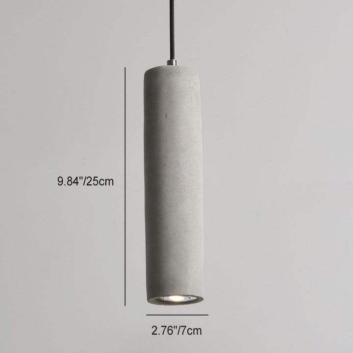 Kalsten | StoneCast Industrial Cylinder Pendant Light made of Concrete | 1 Light | Smooth or Rough Surface