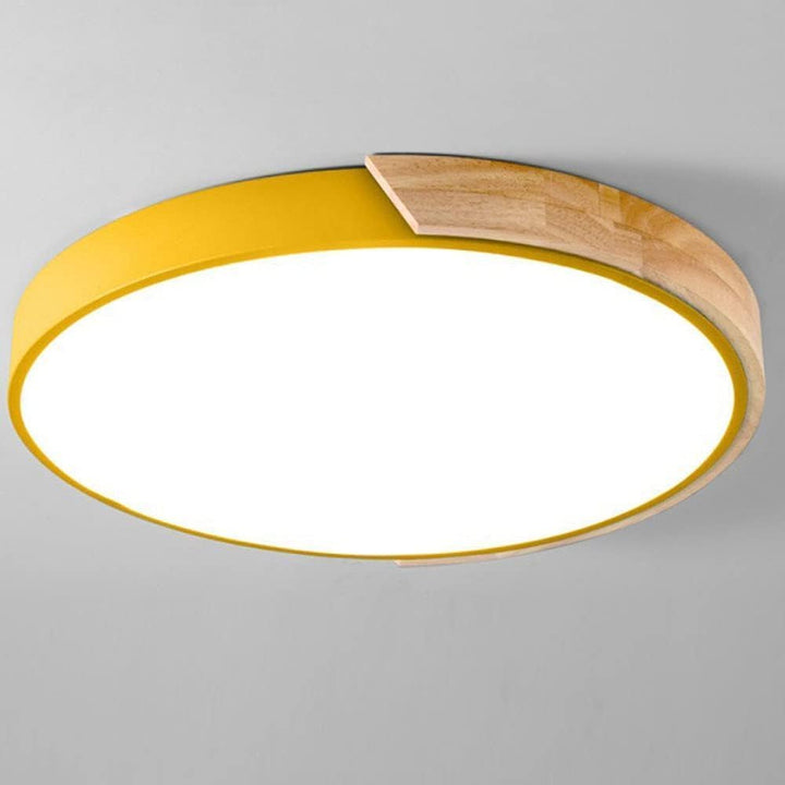 LED Ceiling Lamp with Wooden Frame Kalsten